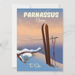 Affiche de voyage à ski Parnasse Grèce