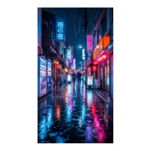 Affiche de voyage à Tokyo Japon - Nuit néon sous l