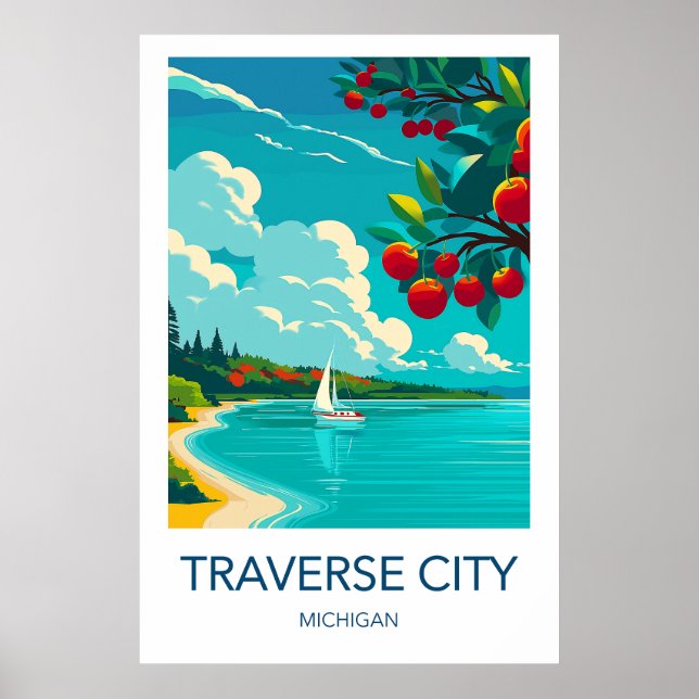 Affiche de voyage à Traverse City (Devant)