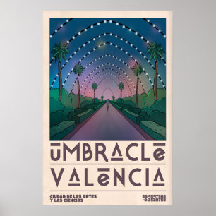 Affiche de voyage à Valence style milieu de siècle