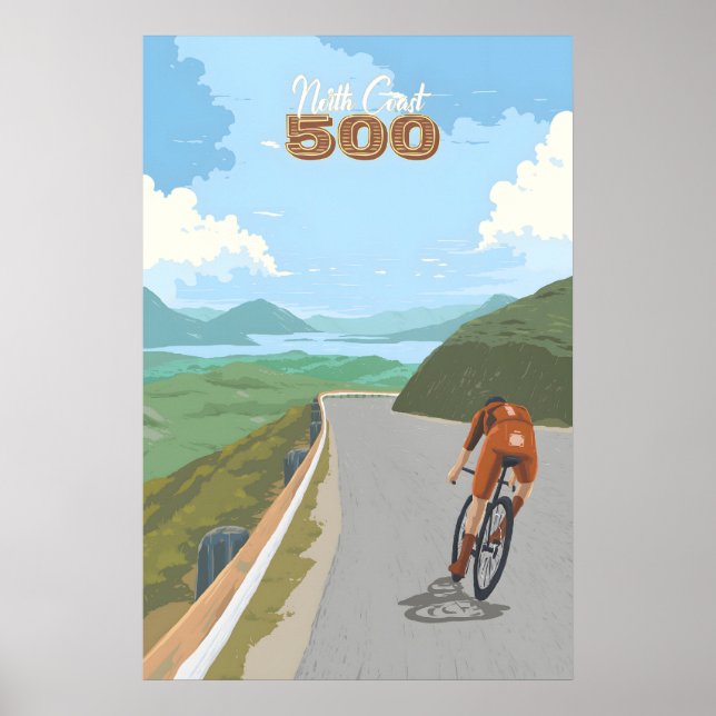 Affiche de voyage à vélo North Coast 500 NC500 (Devant)