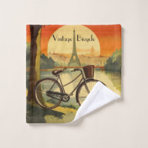 Affiche de voyage à vélo, Paris personnalisable