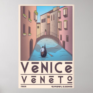 Affiche de voyage à Venise, Art graphique du canal