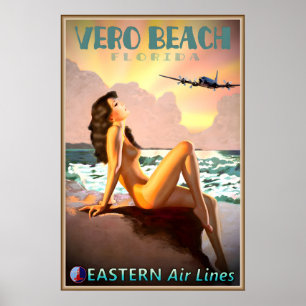 Affiche de voyage à Vero Beach Floride Eastern Air