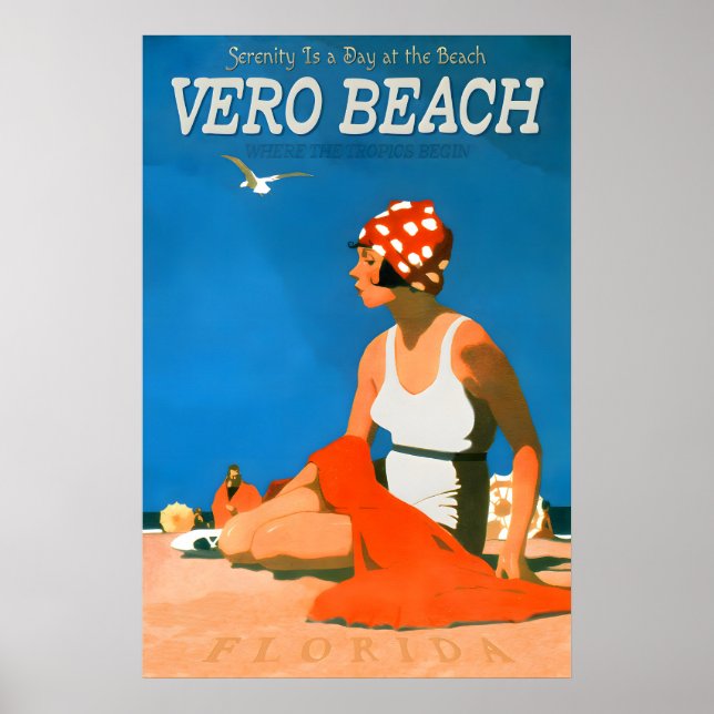 Affiche de voyage à Vero Beach Floride reproductio (Devant)