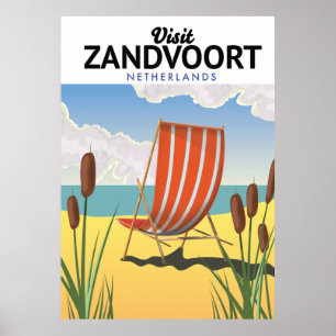 Affiche de voyage à Zandvoort aux Pays-Bas
