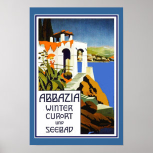 Affiche de voyage Abbazia Italie vintage