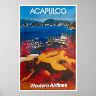 Affiche de voyage Acapulco Maison mexicaine Mur Me