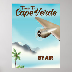 Affiche de voyage aérien au Cap-Vert