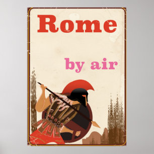 Affiche de voyage aérien du gladiateur de Rome