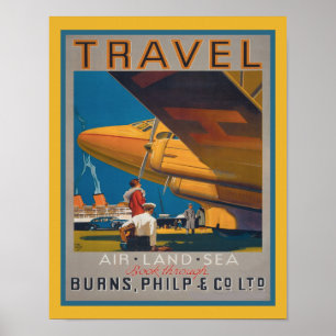 Affiche de voyage aérien terrestre et maritime 193