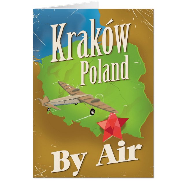 Affiche de voyage aérien vintage de Cracovie Polog (Devant)