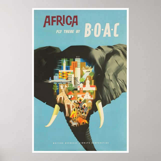 Affiche de voyage Afrique Art africain Compagnie a (Devant)