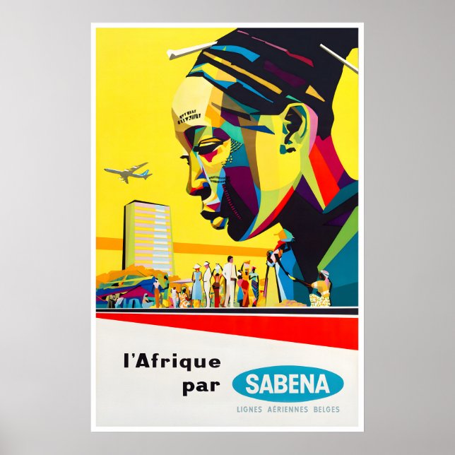 Affiche de voyage Afrique Art africain Impression  (Devant)