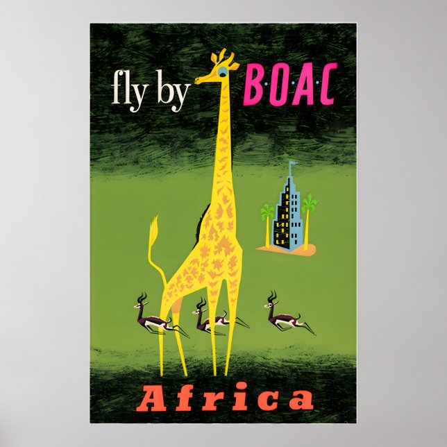Affiche de voyage Afrique Art africain Impression  (Devant)
