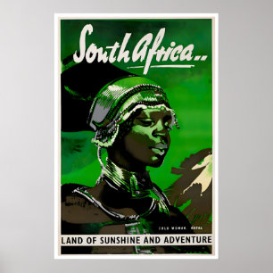 Affiche de voyage Afrique du Sud Art Africain Femm