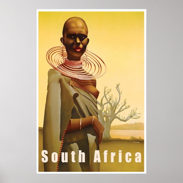Affiche de voyage Afrique du Sud Impression d'art  (Devant)