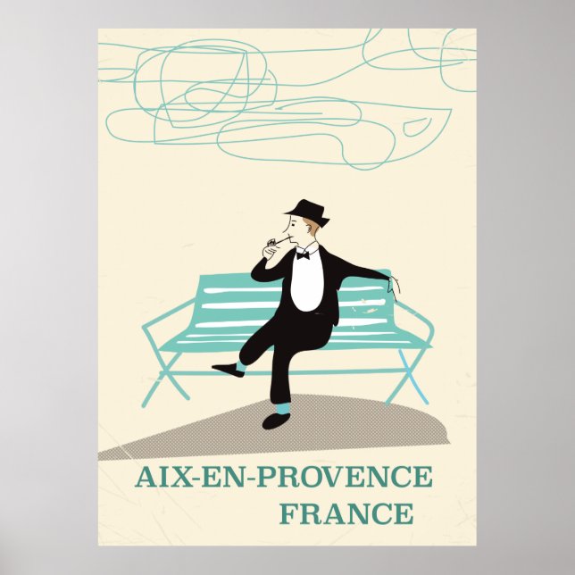 Affiche de voyage Aix-en-Provence France (Devant)