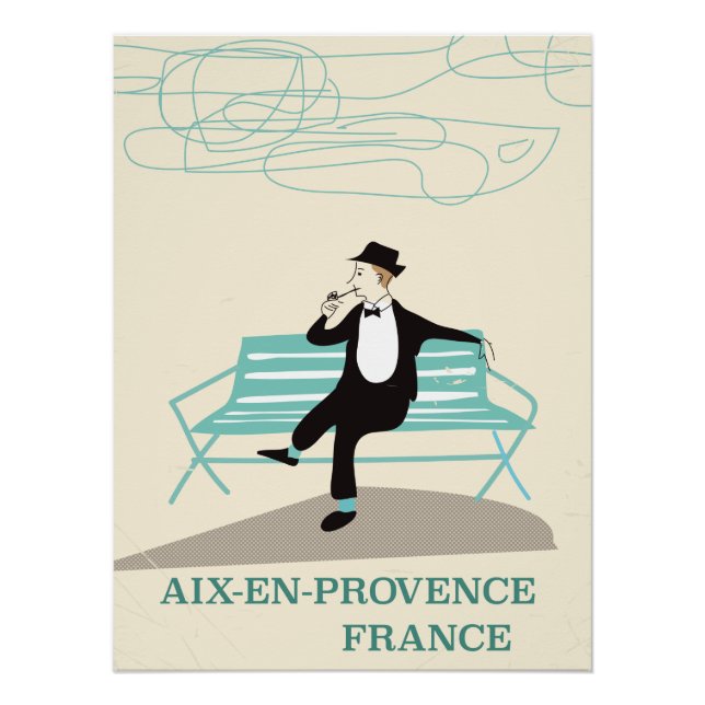 Affiche de voyage Aix-en-Provence France (Devant)