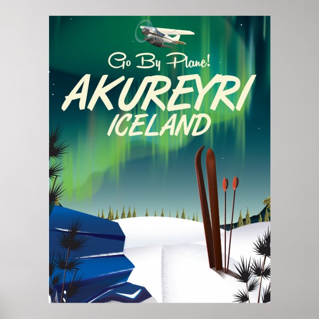 Affiche de voyage Akureyri Islande (Devant)
