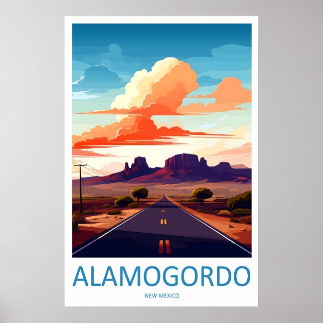 Affiche de voyage Alamogordo Nouveau-Mexique Ski n (Devant)