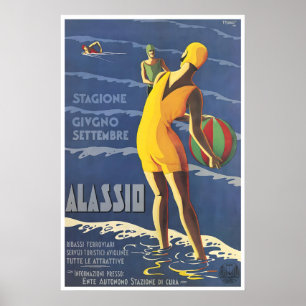 Affiche de voyage Alassio Art Italie Sports Maison