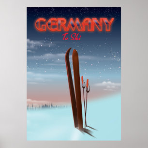 Affiche de voyage Allemagne Ice Ski
