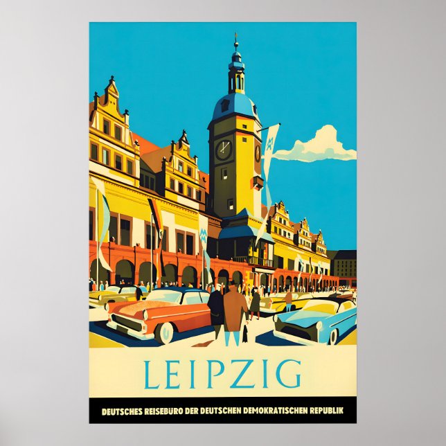 Affiche de voyage Allemagne orientale Leipzig, Sax (Devant)