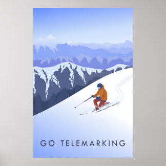 Affiche de voyage Allez au télemark