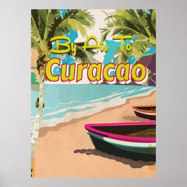 Affiche de voyage ancienne de Curacao (Devant)