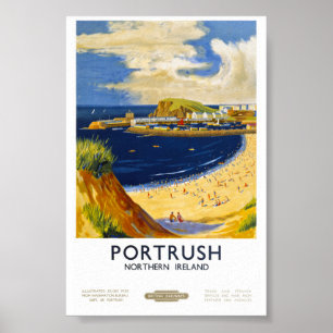 Affiche de voyage ancienne restaurée de Portrush I