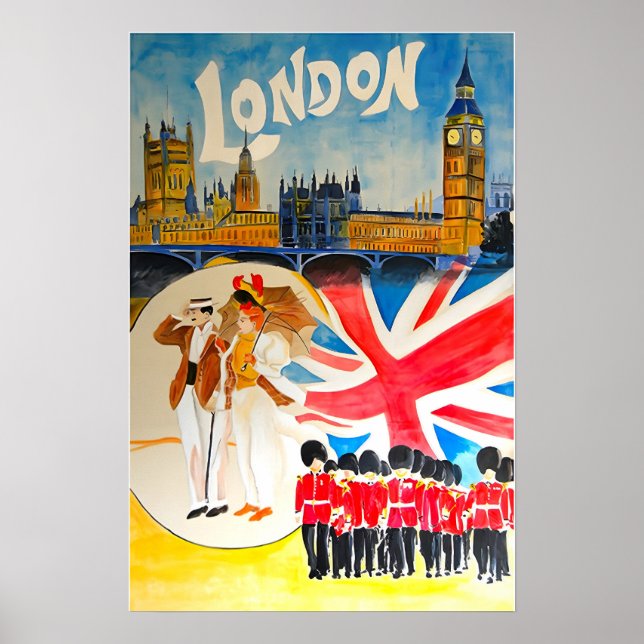 Affiche de voyage Angleterre Londres Art Royaume-U (Devant)