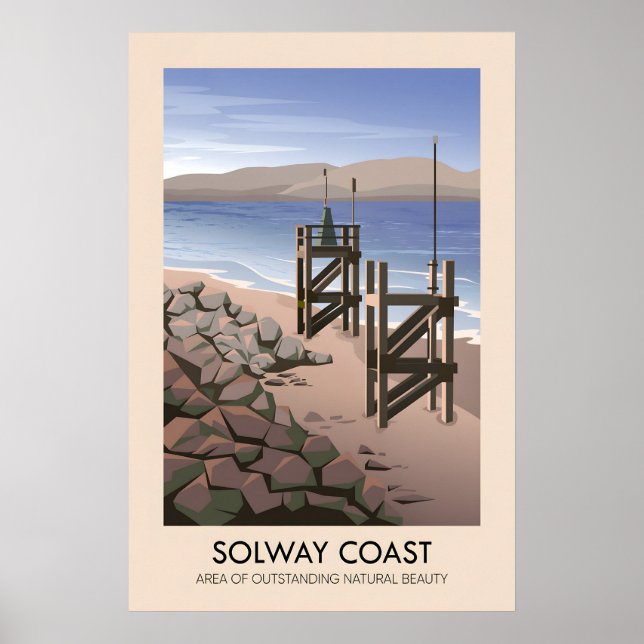 Affiche de voyage AONB de la côte de Solway (Devant)