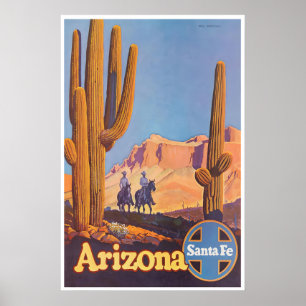 Affiche de voyage Arizona Art Santa Fe Impression