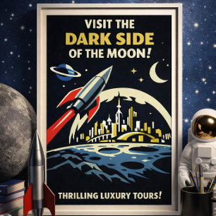 Affiche de voyage Art Déco Vintage Dark Side of Mo