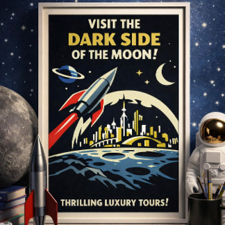 Affiche de voyage Art Déco Vintage Dark Side of Mo