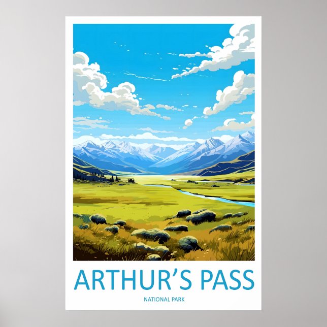Affiche de voyage Arthurs Pass Ski Park (Devant)