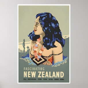 Affiche de voyage artistique de Nouvelle-Zélande (