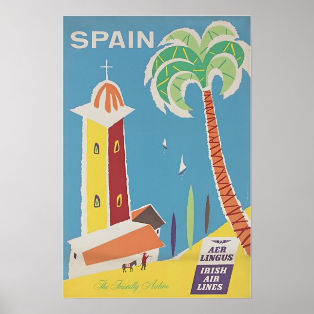 Affiche de voyage artistique espagnole imprimée en (Devant)