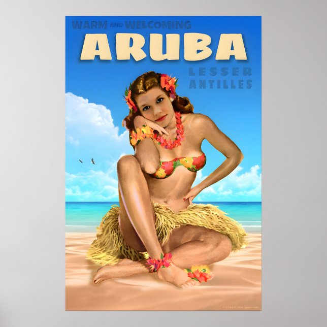 Affiche de voyage Aruba Petites Antilles Aigle de  (Devant)