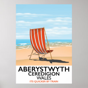 Affiche de voyage au bord de la mer Aberystwyth Pa