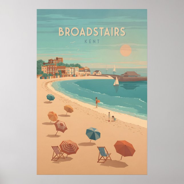 Affiche de voyage au bord de mer de Broadstairs (Devant)