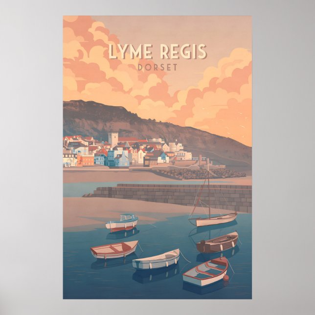 Affiche de voyage au bord de mer de Lyme Regis (Devant)