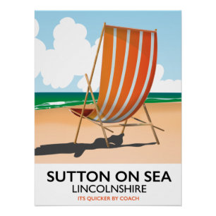 Affiche de voyage au bord de mer de Sutton on Sea.