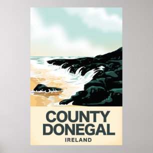Affiche de voyage au bord de mer du comté de Doneg
