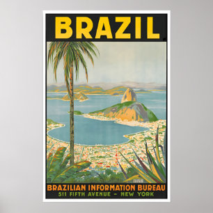 Affiche de voyage au Brésil Rio de Janeiro Impress