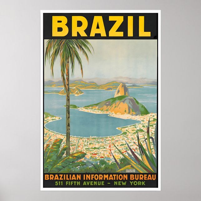 Affiche de voyage au Brésil Rio de Janeiro Impress (Devant)
