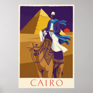 Affiche de voyage au Caire, Égypte 