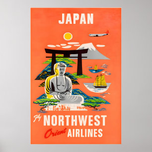 Affiche de voyage au Japon Art japonais Northwest 