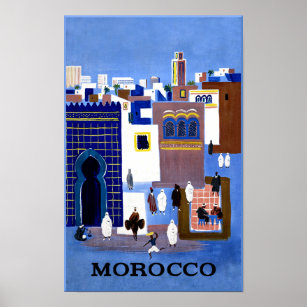 Affiche de voyage au Maroc.